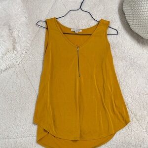 Green Envelope Mustard Tank Top with Zipper